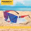 imageFEISEDY Sunglasses for Women Men Fashion Mirrored Single Lens Driving Beach Sunnies UV400 Shades B2996Transparent Blue Frame  Blue Mirror Lens