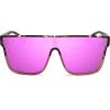 imageFEISEDY Sunglasses for Women Men Fashion Mirrored Single Lens Driving Beach Sunnies UV400 Shades B2996Transparent Pink Leopard Frame  Purple Mirrored Lens