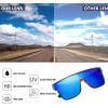imageFEISEDY Sunglasses for Women Men Fashion Mirrored Single Lens Driving Beach Sunnies UV400 Shades B2996Transparent Red Blue Frame  Blue Mirrored Lens