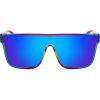 imageFEISEDY Sunglasses for Women Men Fashion Mirrored Single Lens Driving Beach Sunnies UV400 Shades B2996Transparent Red Blue Frame  Blue Mirrored Lens