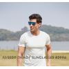 imageFEISEDY Sunglasses for Women Men Fashion Mirrored Single Lens Driving Beach Sunnies UV400 Shades B2996Transparent Red Blue Frame  Blue Mirrored Lens