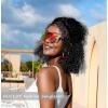 imageFEISEDY Sunglasses for Women Men Fashion Mirrored Single Lens Driving Beach Sunnies UV400 Shades B2996Transparent Red Frame  Red Mirror Lens