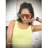 imageFEISEDY Sunglasses for Women Men Fashion Mirrored Single Lens Driving Beach Sunnies UV400 Shades B2996Transparent Red Frame  Red Mirror Lens