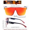 imageFEISEDY Sunglasses for Women Men Fashion Mirrored Single Lens Driving Beach Sunnies UV400 Shades B2996Transparent Red Frame  Red Mirror Lens