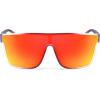 imageFEISEDY Sunglasses for Women Men Fashion Mirrored Single Lens Driving Beach Sunnies UV400 Shades B2996Transparent Red Frame  Red Mirror Lens
