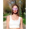 imageFEISEDY Sunglasses for Women Men Fashion Mirrored Single Lens Driving Beach Sunnies UV400 Shades B2996White Frame  Purple Lens