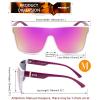 imageFEISEDY Sunglasses for Women Men Fashion Mirrored Single Lens Driving Beach Sunnies UV400 Shades B2996White Frame  Purple Lens