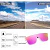imageFEISEDY Sunglasses for Women Men Fashion Mirrored Single Lens Driving Beach Sunnies UV400 Shades B2996White Frame  Purple Lens
