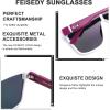imageFEISEDY Sunglasses for Women Men Fashion Mirrored Single Lens Driving Beach Sunnies UV400 Shades B2996White Frame  Purple Lens