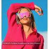 imageFEISEDY Sunglasses for Women Men Fashion Mirrored Single Lens Driving Beach Sunnies UV400 Shades B2996White Frame  Purple Lens