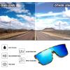 imageFEISEDY Sunglasses for Women Men Fashion Mirrored Single Lens Driving Beach Sunnies UV400 Shades B2996Yellow Camouflage Frame  Blue Mirrored Lens