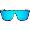 imageFEISEDY Sunglasses for Women Men Fashion Mirrored Single Lens Driving Beach Sunnies UV400 Shades B2996Yellow Camouflage Frame  Blue Mirrored Lens