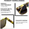 imageFEISEDY Sunglasses for Women Men Fashion Mirrored Single Lens Driving Beach Sunnies UV400 Shades B2996Yellow Camouflage Frame  Blue Mirrored Lens