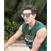 imageFEISEDY Sunglasses for Women Men Fashion Mirrored Single Lens Driving Beach Sunnies UV400 Shades B2996Z2packblack Frame  Grey Lensblack Frame  Silver Lens