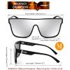 imageFEISEDY Sunglasses for Women Men Fashion Mirrored Single Lens Driving Beach Sunnies UV400 Shades B2996Z2packblack Frame  Grey Lensblack Frame  Silver Lens