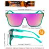 imageFEISEDY Sunglasses for Women Men Fashion Mirrored Single Lens Driving Beach Sunnies UV400 Shades B2996Z2packtransparent Grey Frame  Pink Mirrored Lensmint Green Frame  Purple Mirror Lens