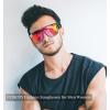 imageFEISEDY Sunglasses for Women Men Fashion Mirrored Single Lens Driving Beach Sunnies UV400 Shades B2996Z2packtransparent Grey Frame  Pink Mirrored Lensmint Green Frame  Purple Mirror Lens