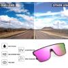 imageFEISEDY Sunglasses for Women Men Fashion Mirrored Single Lens Driving Beach Sunnies UV400 Shades B2996Z2packtransparent Pink Leopard Frame  Purple Mirrored Lenstransparent Grey Frame  Pink Mirrored Lens