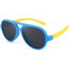 imageFEISEDY Toddler Aviator Polarized Sunglasses Flexible Frame Cute Baby Boys Girls Age 06 Rubber Outdoor B2789002 Blue  Yellow