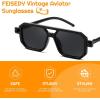 imageFEISEDY Toddler Sunglasses Vintage Pilot Square Flexible TPEE Kids Shades for Boys Girls Age 06 B0188001 Cool Black