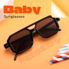 imageFEISEDY Toddler Sunglasses Vintage Pilot Square Flexible TPEE Kids Shades for Boys Girls Age 06 B0188001 Cool Black