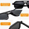 imageFEISEDY Toddler Sunglasses Vintage Pilot Square Flexible TPEE Kids Shades for Boys Girls Age 06 B0188001 Cool Black