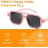 imageFEISEDY Toddler Sunglasses Vintage Pilot Square Flexible TPEE Kids Shades for Boys Girls Age 06 B0188004 Cute Pink