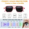 imageFEISEDY Toddler Sunglasses Vintage Pilot Square Flexible TPEE Kids Shades for Boys Girls Age 06 B0188004 Cute Pink