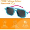 imageFEISEDY Toddler Sunglasses Vintage Pilot Square Flexible TPEE Kids Shades for Boys Girls Age 06 B0188005 Lively Blue