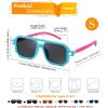 imageFEISEDY Toddler Sunglasses Vintage Pilot Square Flexible TPEE Kids Shades for Boys Girls Age 06 B0188005 Lively Blue