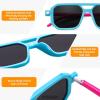imageFEISEDY Toddler Sunglasses Vintage Pilot Square Flexible TPEE Kids Shades for Boys Girls Age 06 B0188005 Lively Blue