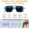 imageFEISEDY Toddler Sunglasses Vintage Pilot Square Flexible TPEE Kids Shades for Boys Girls Age 06 B0188005 Lively Blue