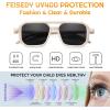 imageFEISEDY Toddler Sunglasses Vintage Pilot Square Flexible TPEE Kids Shades for Boys Girls Age 06 B0188006 Quiet Beige