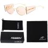 imageFEISEDY Women Men Futurisitc Hipster Round Sunglasses Polygon Trapezoid Side Shields Delicate Metal Frame B2825Champagne Lens