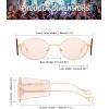 imageFEISEDY Women Men Futurisitc Hipster Round Sunglasses Polygon Trapezoid Side Shields Delicate Metal Frame B2825Champagne Lens