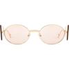 imageFEISEDY Women Men Futurisitc Hipster Round Sunglasses Polygon Trapezoid Side Shields Delicate Metal Frame B2825Champagne Lens