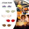 imageFEISEDY Women Men Futurisitc Hipster Round Sunglasses Polygon Trapezoid Side Shields Delicate Metal Frame B2825Red Lens