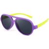 imageFEISEDY Toddler Aviator Polarized Sunglasses Flexible Frame Cute Baby Boys Girls Age 06 Rubber Outdoor B2789006 Purple  Yellow