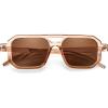 imageFEISEDY Toddler Sunglasses Vintage Pilot Square Flexible TPEE Kids Shades for Boys Girls Age 06 B0188003 Elegant Champagne
