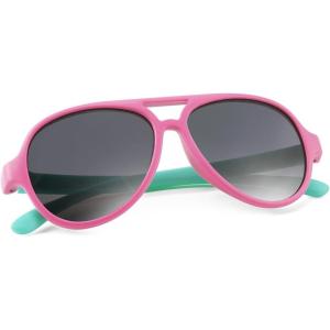 imageFEISEDY Toddler Aviator Polarized Sunglasses Flexible Frame Cute Baby Boys Girls Age 06 Rubber Outdoor B2789001 Pink  Cyanblue