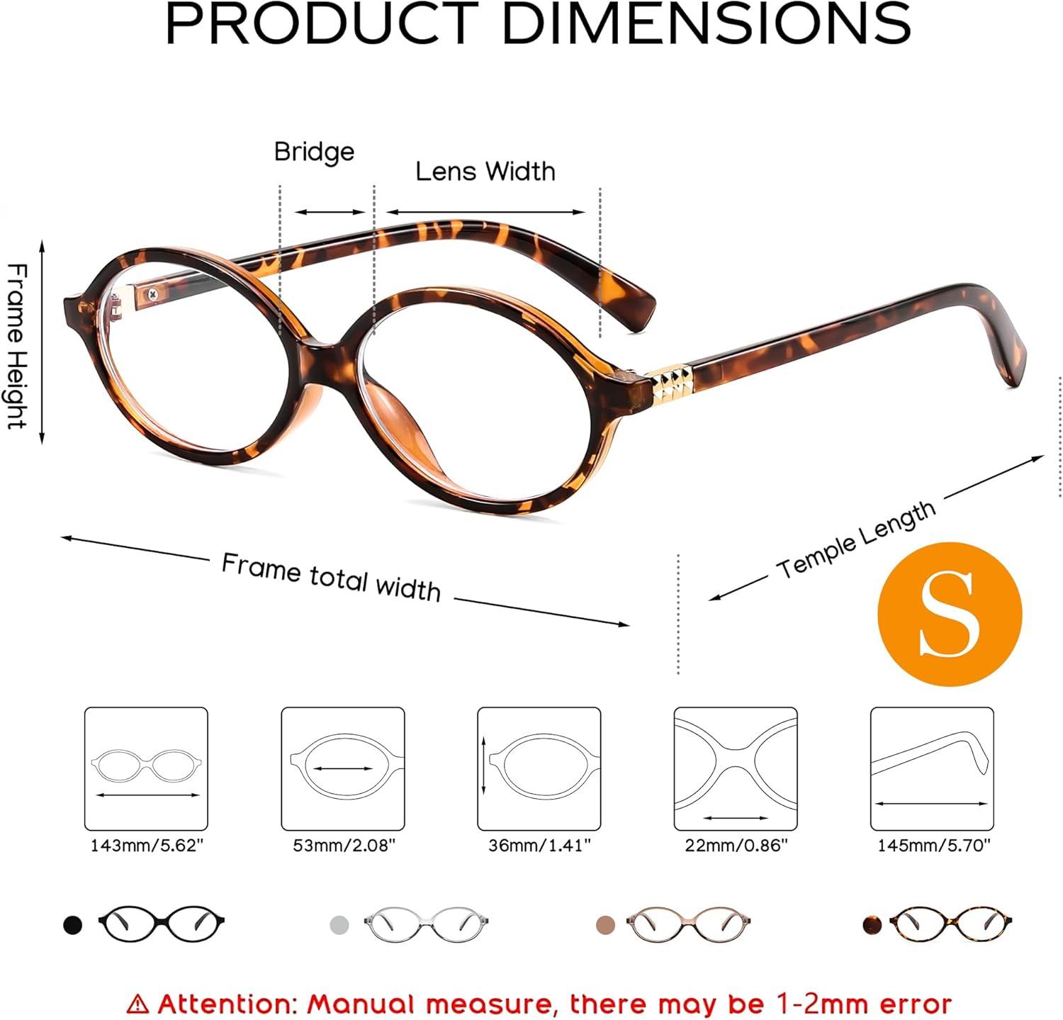 imageFEISEDY Vintage Oval Glasses for Women Men Retro Tortoise Blue Light Blocking Glasses Small Fake Nerd Eyewear Frames B0254Tortoise