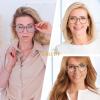 imageFEISEDY 3 Pack Lightweight Square Blue Light Reading Glasses for Women Trendy Tortoise Clear Readers B0238Multicolor