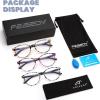 imageFEISEDY 3 Pack Lightweight Square Blue Light Reading Glasses for Women Trendy Tortoise Clear Readers B0238Multicolor