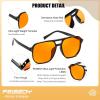 imageFEISEDY Amber Blue Light Glasses for Computer Gaming Anti Eyestrain Sleep Glasses G2835Black