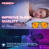 imageFEISEDY Amber Blue Light Glasses for Computer Gaming Anti Eyestrain Sleep Glasses G2835Green Transparent
