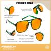 imageFEISEDY Amber Blue Light Glasses for Computer Gaming Anti Eyestrain Sleep Glasses G2835Green Transparent