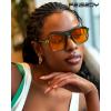 imageFEISEDY Amber Blue Light Glasses for Computer Gaming Anti Eyestrain Sleep Glasses G2835Green Transparent