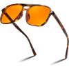 imageFEISEDY Amber Blue Light Glasses for Computer Gaming Anti Eyestrain Sleep Glasses G2835Tortoise