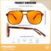 imageFEISEDY Amber Blue Light Glasses for Computer Gaming Anti Eyestrain Sleep Glasses G2835Tortoise