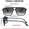 imageFEISEDY Aviator Bifocal Reading Sunglasses for Men Women Vintage Square Tinted Blue Light Blocking Readers B0181Black Framegradient Gray